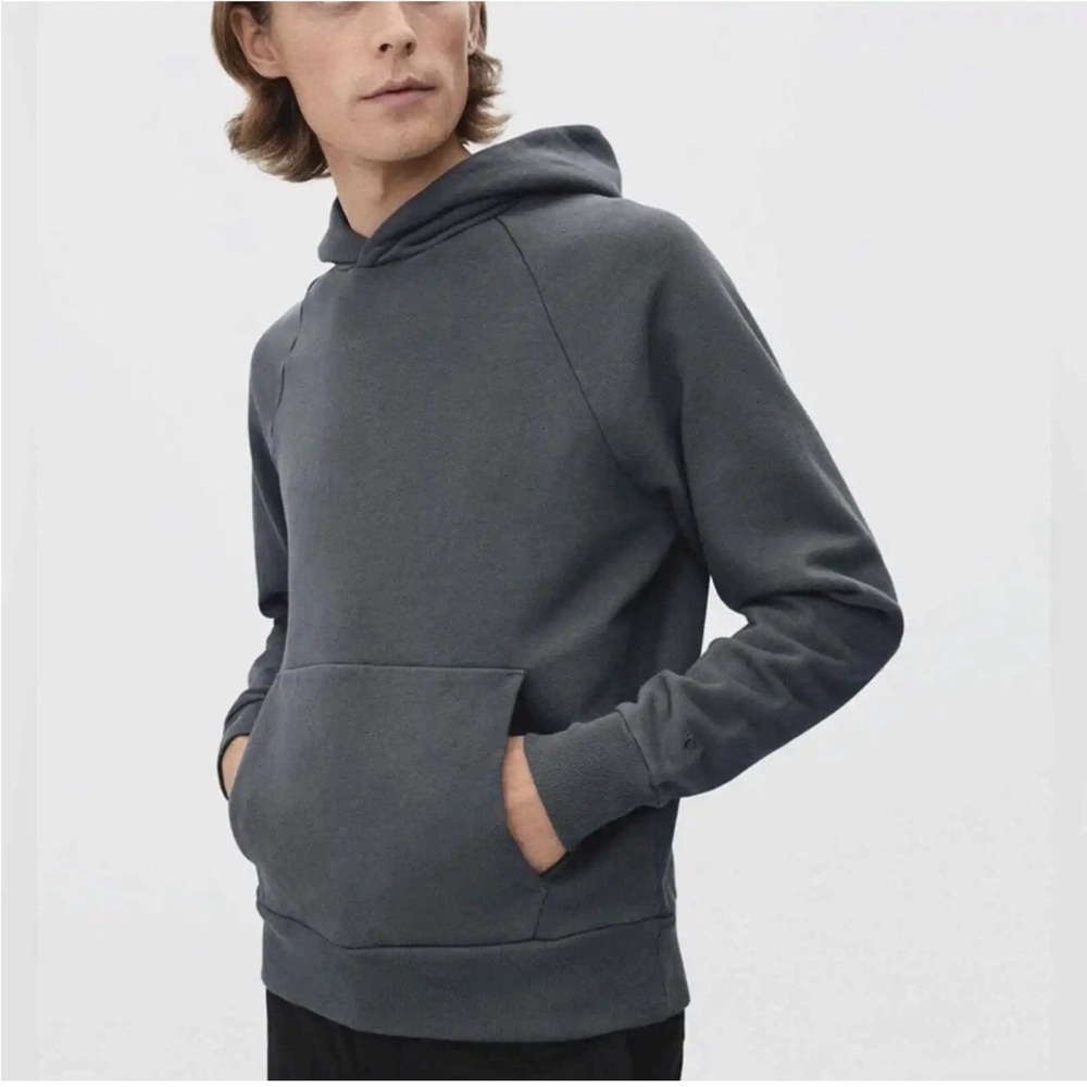 Men's Everlane Grey Gray Track Hoodie Large 100% Organic Cotton